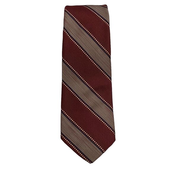 VTG Givenchy Gentlemen Paris Burgundy Stripe Men's Tie 100% Polyester - Picture 2 of 9